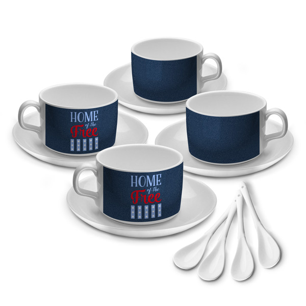 Custom American Quotes Tea Cup - Set of 4