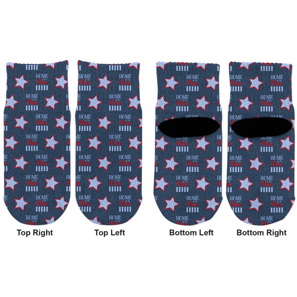American Quotes Toddler Ankle Socks - Double Pair - Front and Back - Apvl