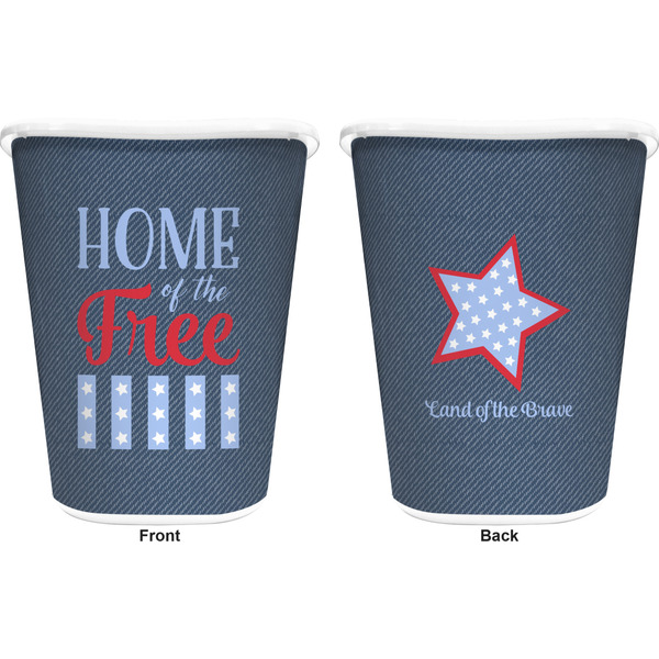 American Quotes Trash Can White - Front and Back - Apvl