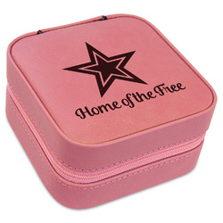 American Quotes Travel Jewelry Boxes - Pink Leather