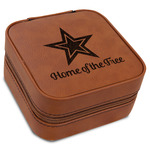 American Quotes Travel Jewelry Box - Rawhide Leather