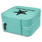 American Quotes Travel Jewelry Boxes - Leather - Teal - View from Rear