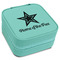 American Quotes Travel Jewelry Boxes - Leatherette - Teal - Angled View