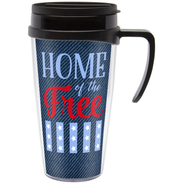 Custom American Quotes Acrylic Travel Mug with Handle