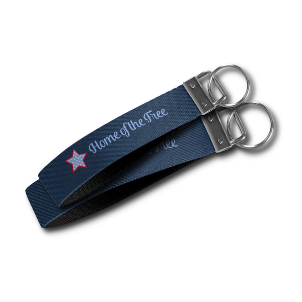 American Quotes Webbing Keychain FOBs - Size Comparison
