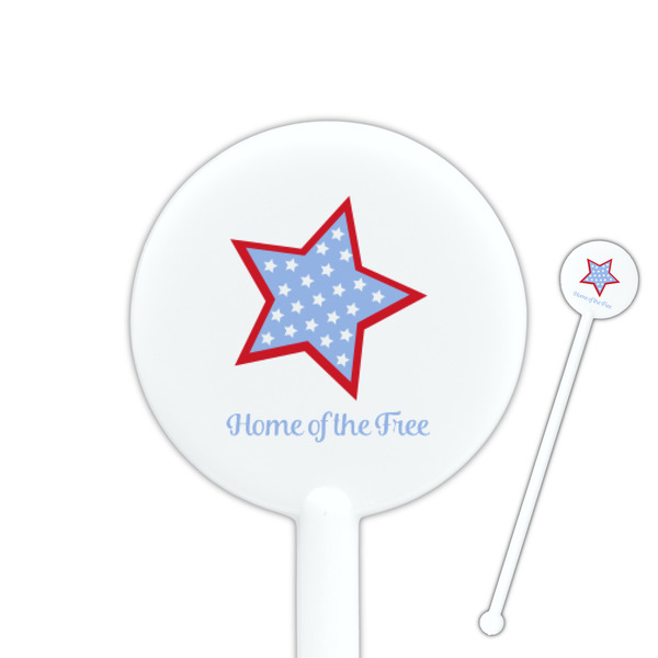 Custom American Quotes 5.5" Round Plastic Stir Sticks - White - Double Sided