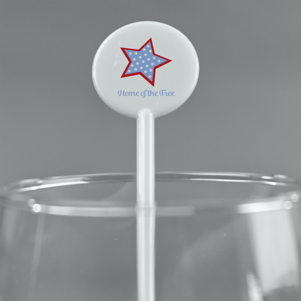 American Quotes White Plastic 5.5" Stir Stick - Round - Main