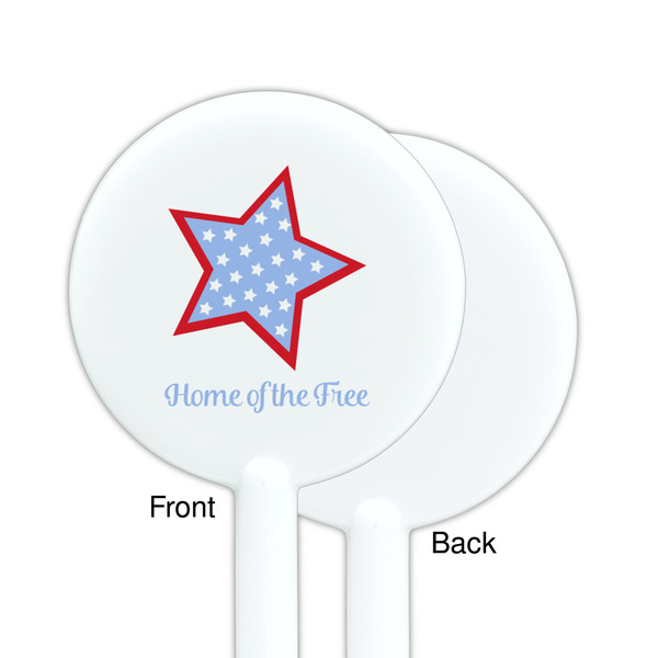 American Quotes White Plastic 5.5" Stir Stick - Single Sided - Round - Front & Back