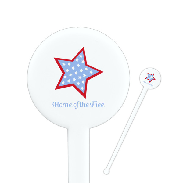 Custom American Quotes 7" Round Plastic Stir Sticks - White - Double Sided
