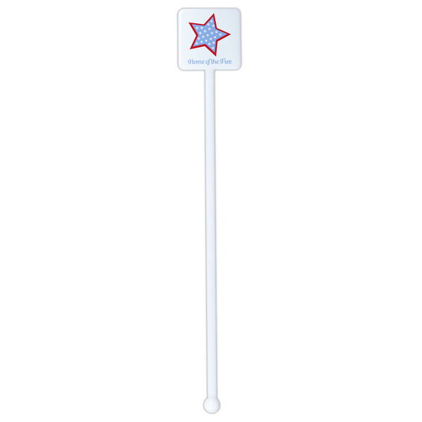 American Quotes White Plastic Stir Stick - Double Sided - Square - Single Stick