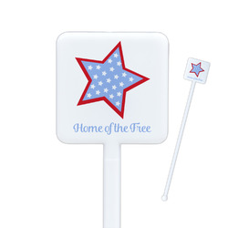 American Quotes Square Plastic Stir Sticks - Double Sided