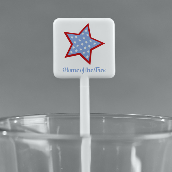 American Quotes White Plastic Stir Stick - Square - Main
