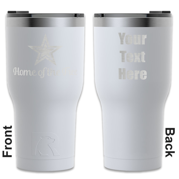 Custom American Quotes RTIC Tumbler - White - Engraved Front & Back (Personalized)