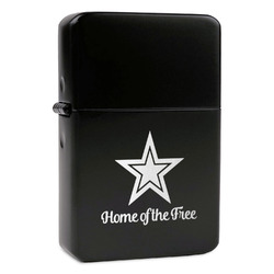 American Quotes Windproof Lighter - Black - Single Sided & Lid Engraved