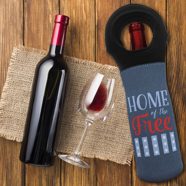 American Quotes Wine Tote Bag - FLATLAY