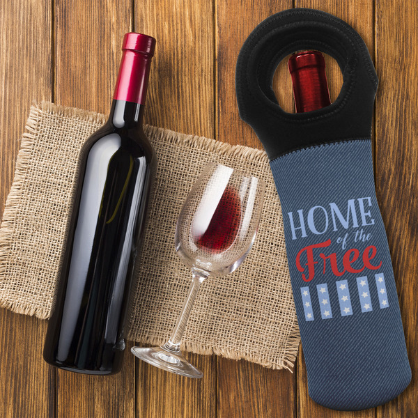 American Quotes Wine Tote Bag - FLATLAY