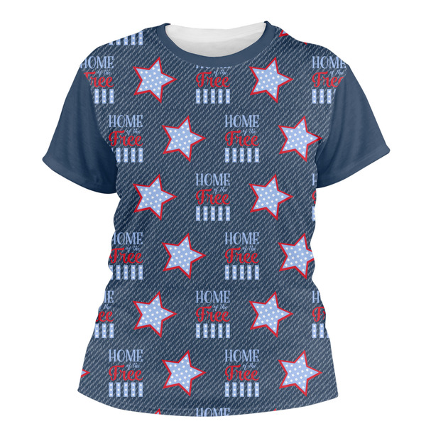 Custom American Quotes Women's Crew T-Shirt - X Large