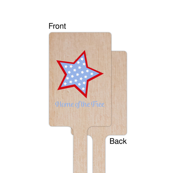 American Quotes Wooden 6.25" Stir Stick - Rectangular - Single - Front & Back