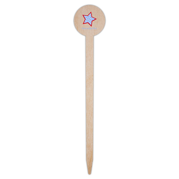 American Quotes Wooden 6" Food Pick - Round - Single Pick