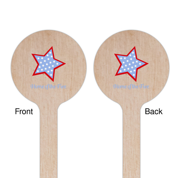 American Quotes Wooden 6" Stir Stick - Round - Double Sided - Front & Back
