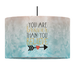 Inspirational Quotes 12" Drum Pendant Lamp - Fabric