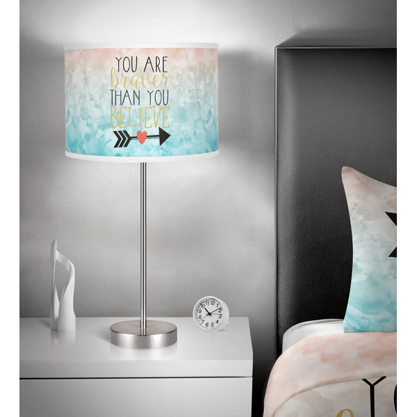 Inspirational Quotes 13 inch drum lamp shade - in room