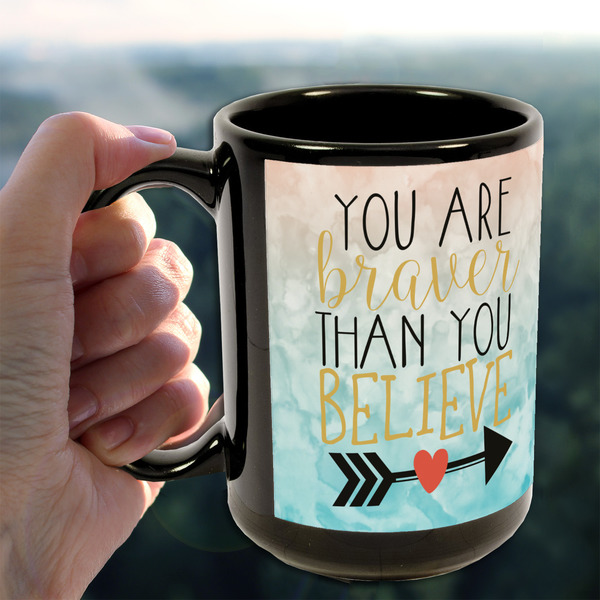 Inspirational Quotes 15oz. Black Mug - LIFESTYLE
