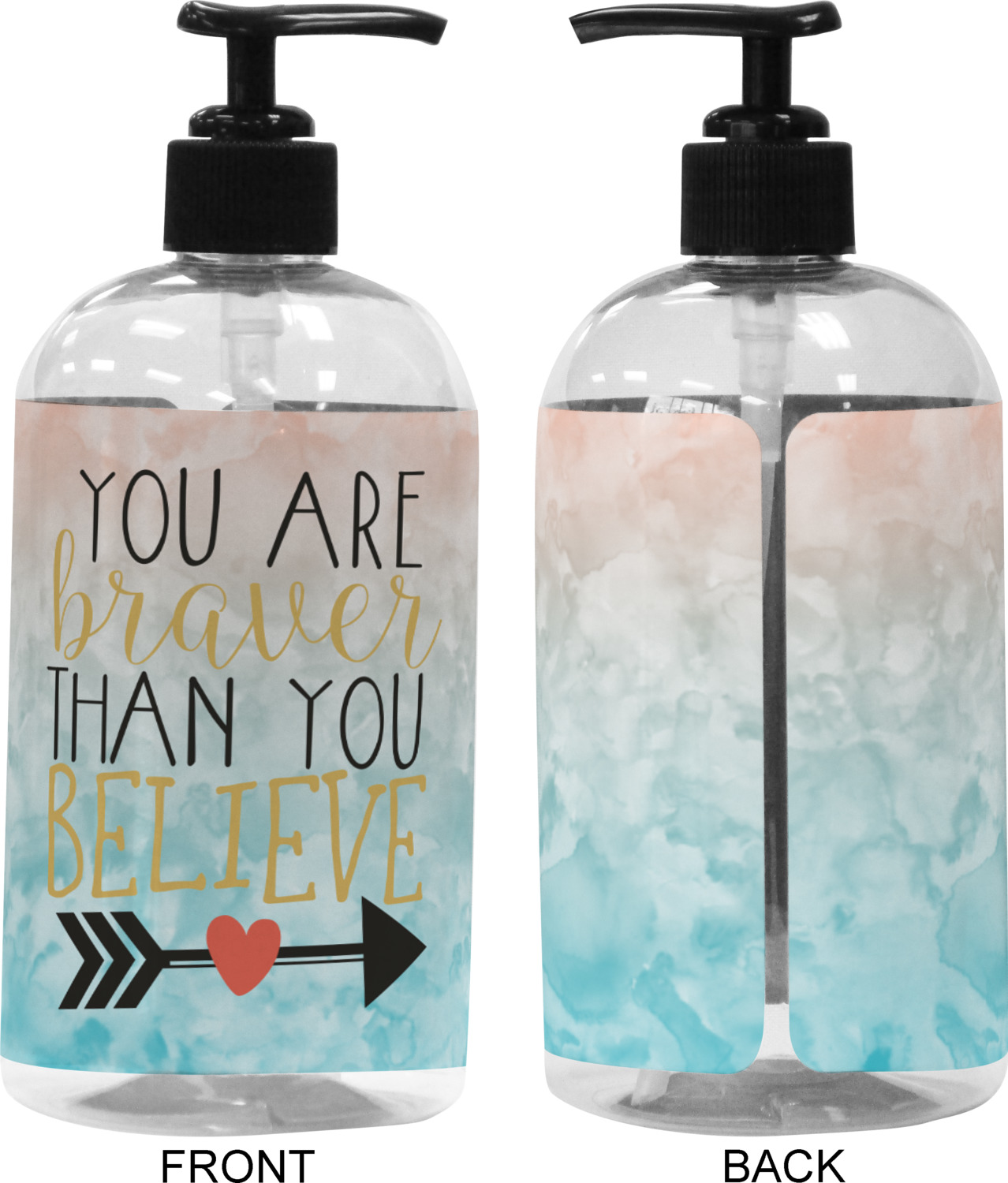 Inspirational Quotes Plastic Soap / Lotion Dispenser (16 oz Large