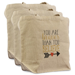 Inspirational Quotes Reusable Cotton Grocery Bags - Set of 3