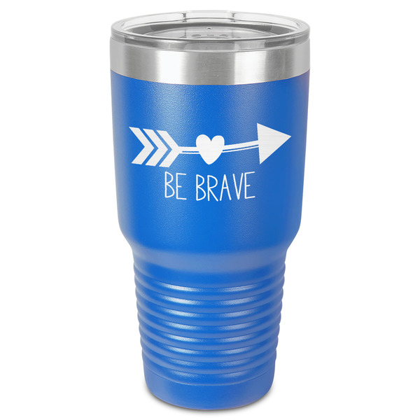 Inspirational Quotes 30 oz Stainless Steel Ringneck Tumbler - Blue - Front