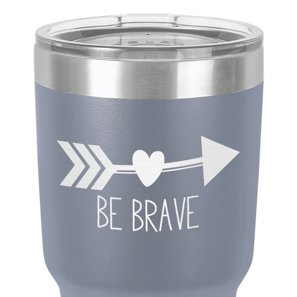 Inspirational Quotes 30 oz Stainless Steel Ringneck Tumbler - Grey - Close Up