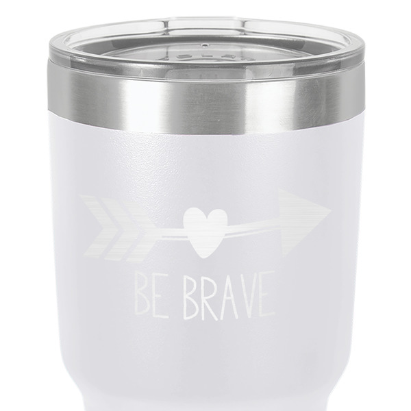 Inspirational Quotes 30 oz Stainless Steel Ringneck Tumbler - White - Close Up