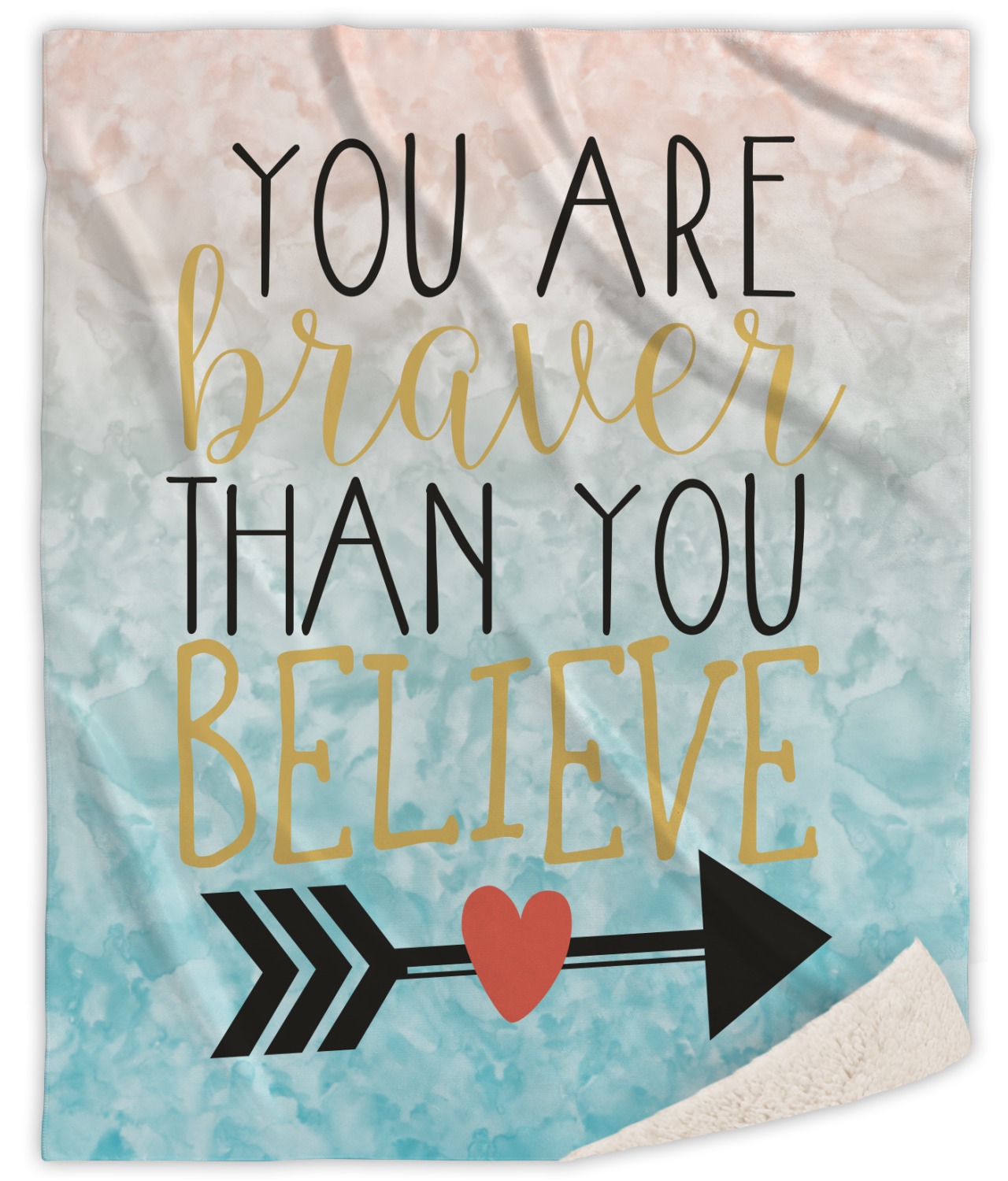 Inspirational Quotes Sherpa Throw Blanket 50"x60" (Personalized