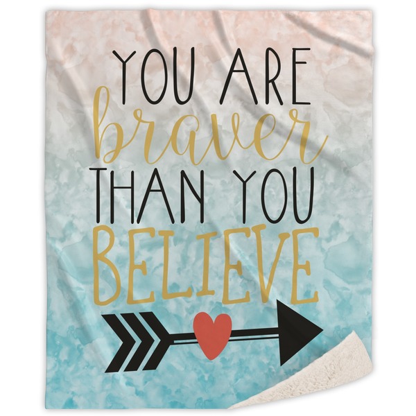 Custom Inspirational Quotes Sherpa Throw Blanket - 50"x60"
