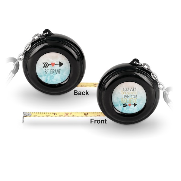 Inspirational Quotes 6-Ft Pocket Tape Measure with Carabiner Hook - Front and Back