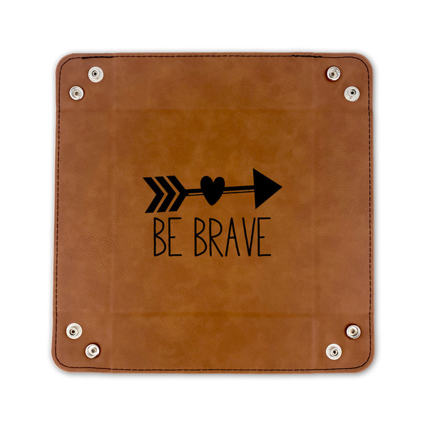 Inspirational Quotes 6" x 6" Leatherette Snap Up Tray - FLAT FRONT