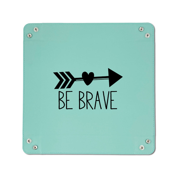 Inspirational Quotes 6" x 6" Teal Leatherette Snap Up Tray - APPROVAL