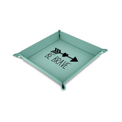 Inspirational Quotes 6" x 6" Teal Faux Leather Valet Tray
