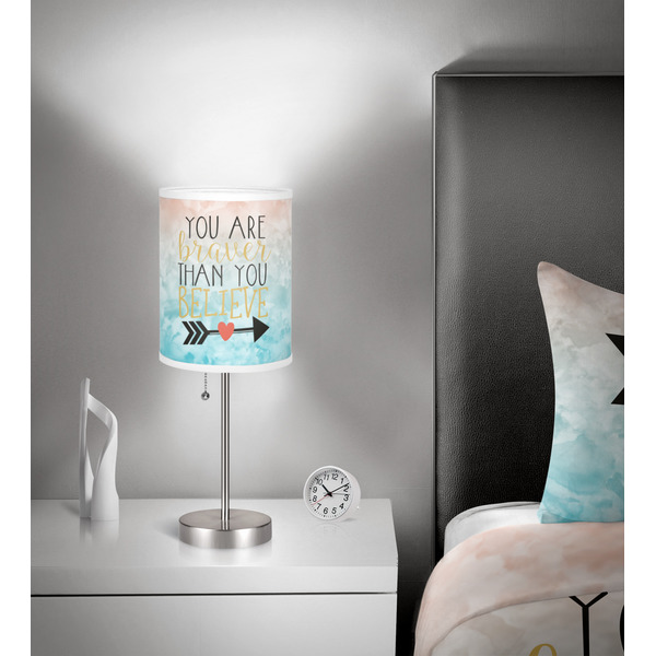 Inspirational Quotes 7 inch drum lamp shade - in room