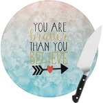 Inspirational Quotes Round Glass Cutting Board - Small
