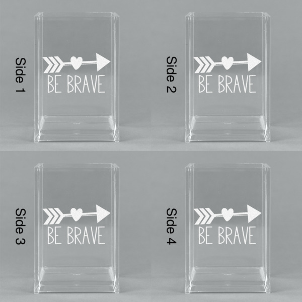 Inspirational Quotes Acrylic Pen Holder - All Sides