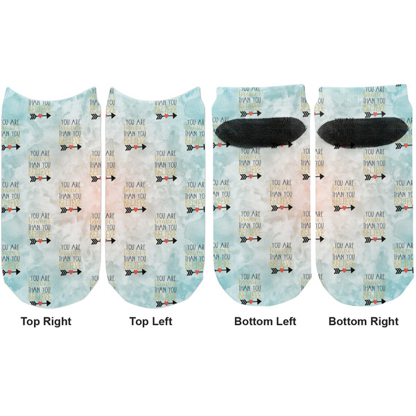 Inspirational Quotes Adult Ankle Socks - Double Pair - Front and Back - Apvl