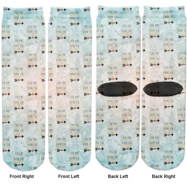 Inspirational Quotes Adult Crew Socks - Double Pair - Front and Back - Apvl