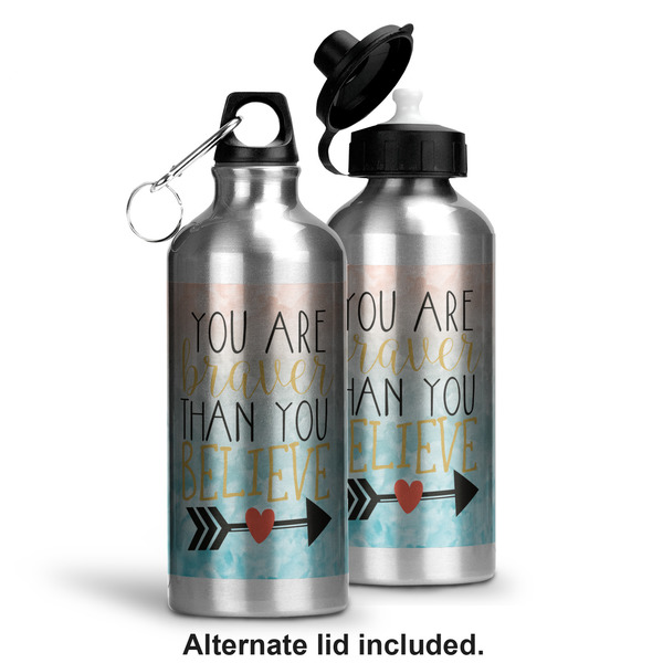 Inspirational Quotes Aluminum Water Bottle - Alternate lid options