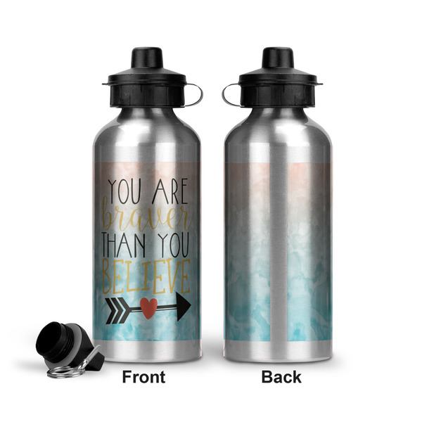 Inspirational Quotes Aluminum Water Bottle - Front and Back