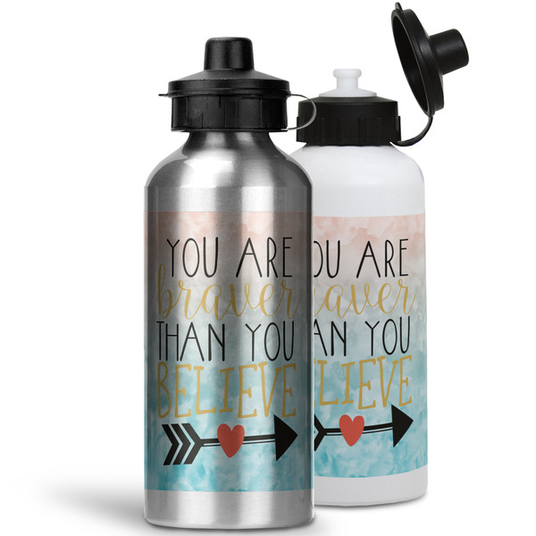 Inspirational Quotes Aluminum Water Bottles - MAIN (white &silver)