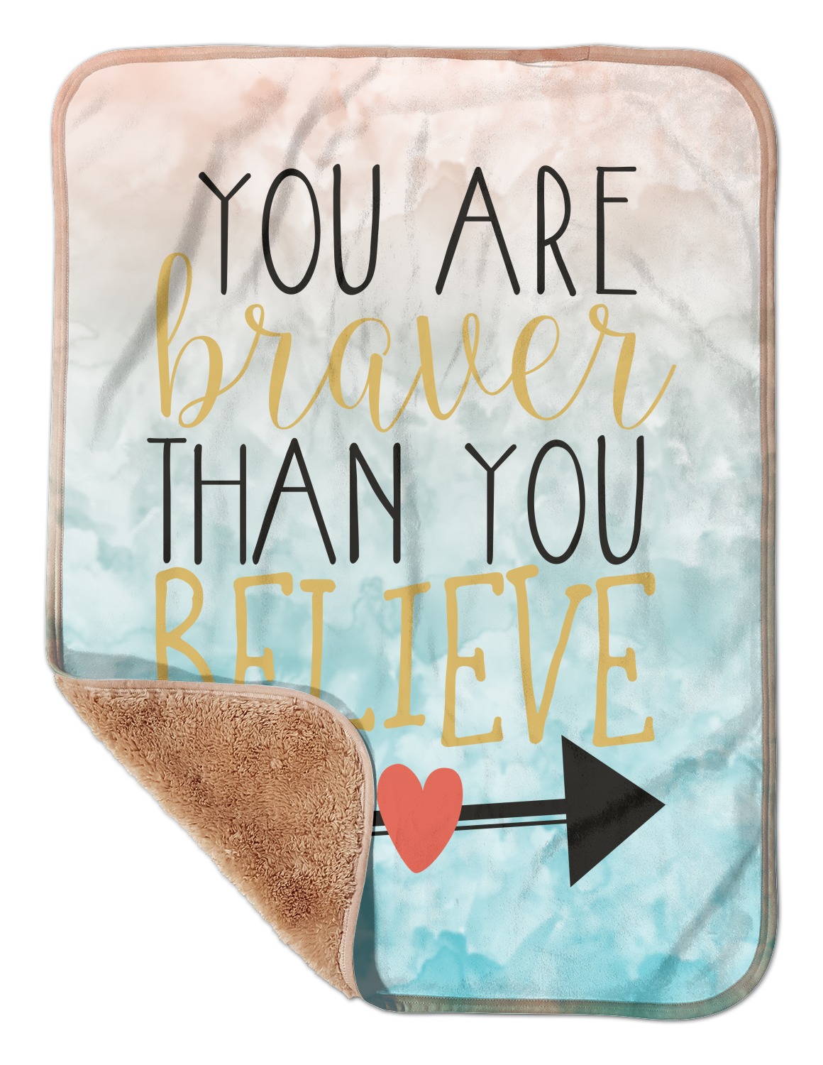 Inspirational Quotes Sherpa Baby Blanket 30" x 40" YouCustomizeIt