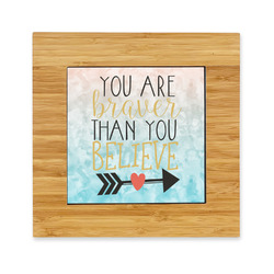 Inspirational Quotes Bamboo Trivet with Ceramic Tile Insert
