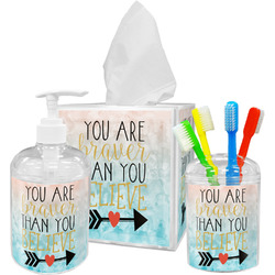 Inspirational Quotes Acrylic Bathroom Accessories Set