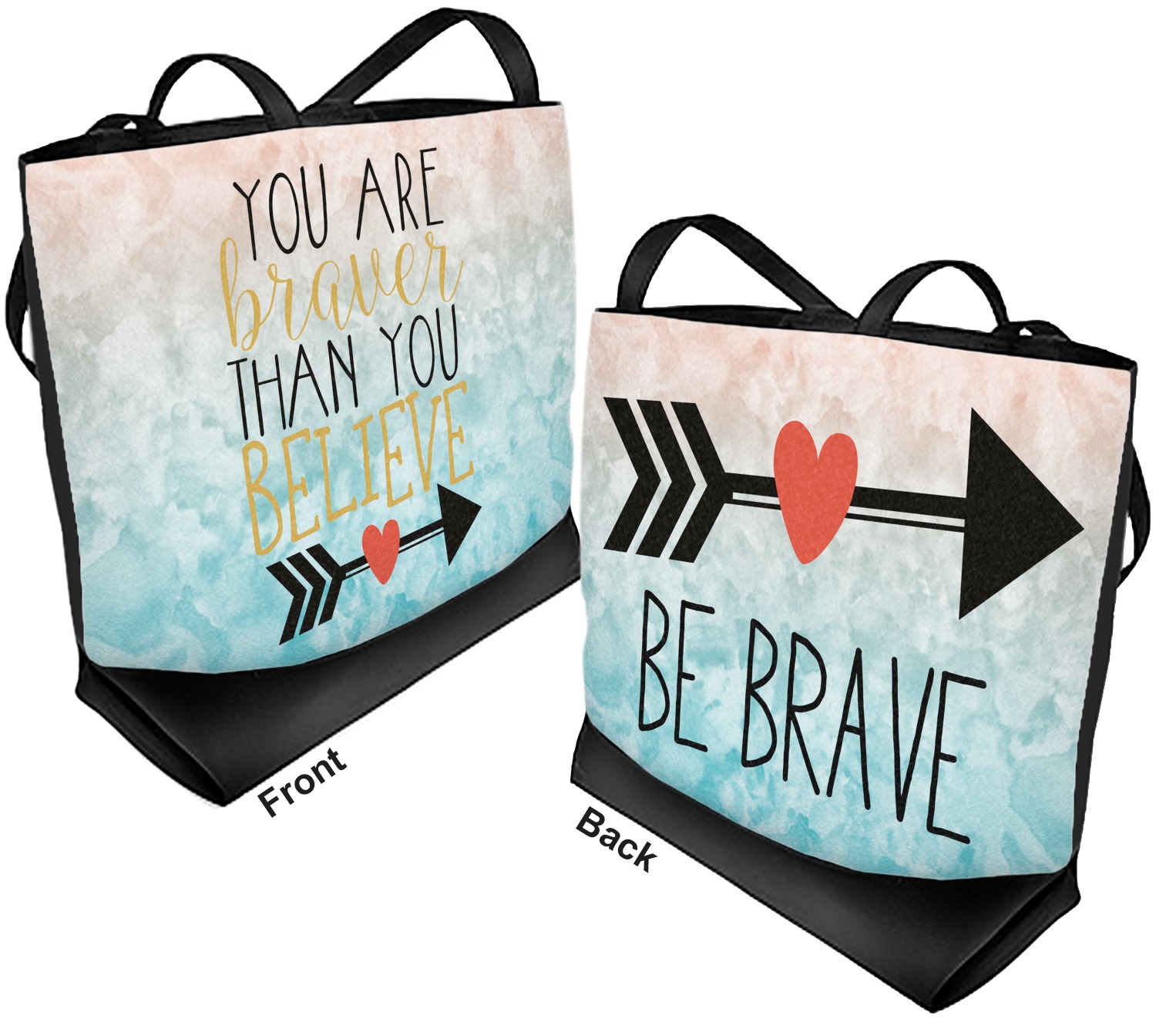 Inspirational Quotes Beach Tote Bag (Personalized) YouCustomizeIt